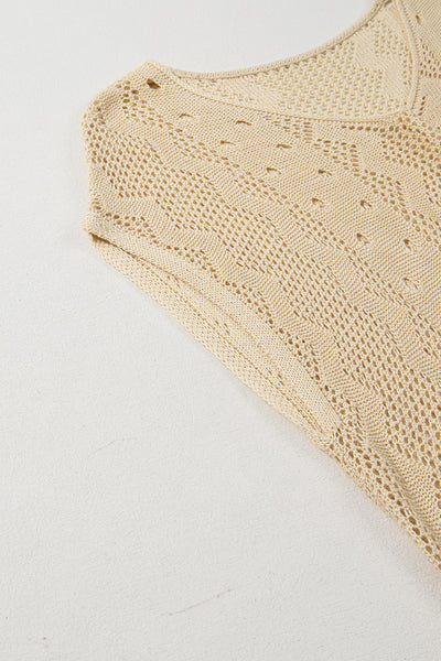 Sunlit Lattice Crochet Cover-Up Dress