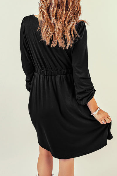 Midnight Charm Button Dress