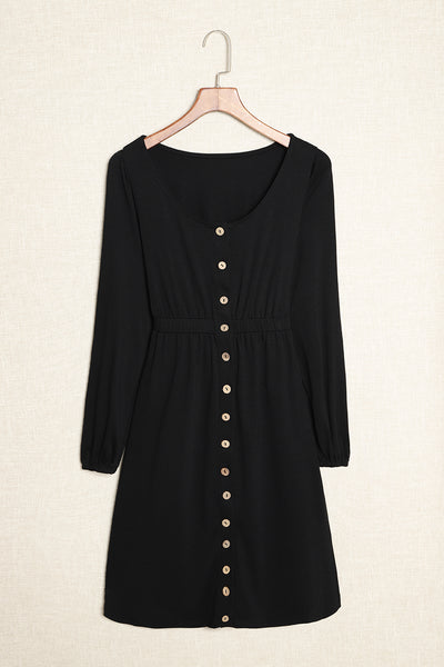 Midnight Charm Button Dress