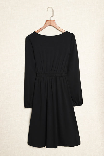 Midnight Charm Button Dress
