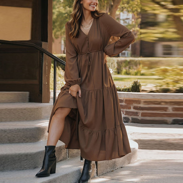 Chestnut Whispers Maxi Dress
