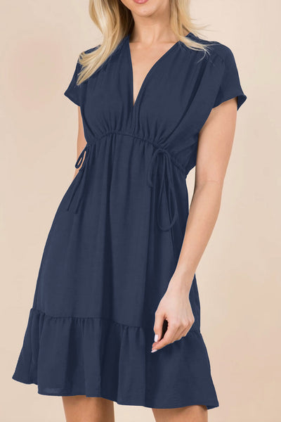 Midnight Breeze Tie-Waist Dress