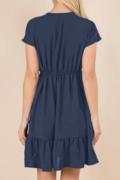 Midnight Breeze Tie-Waist Dress