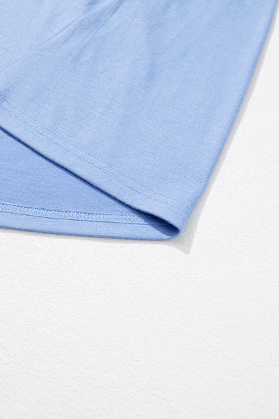 Sky Blue Flutter Sleeve Tiered Maxi Dress