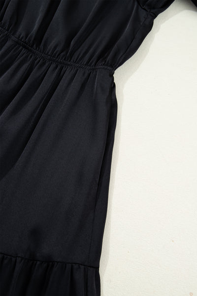 Midnight Tiered Ruffle Midi Dress
