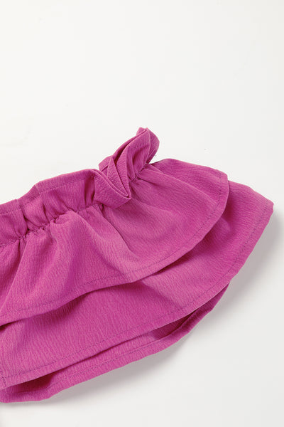 Magenta Ruffle Smocked Maxi Dress