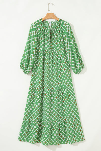 Emerald Clover Charm Midi Dress