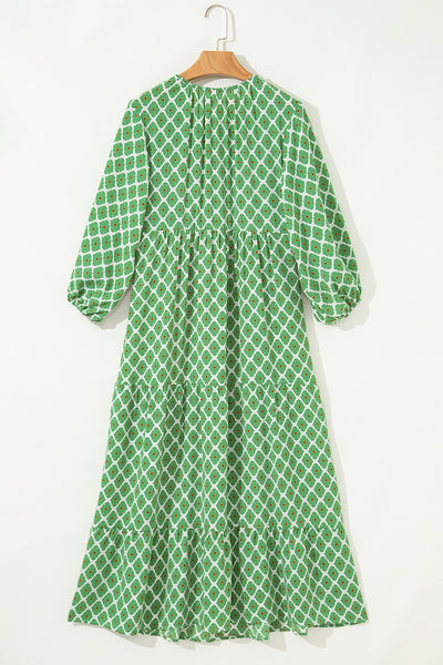 Emerald Clover Charm Midi Dress