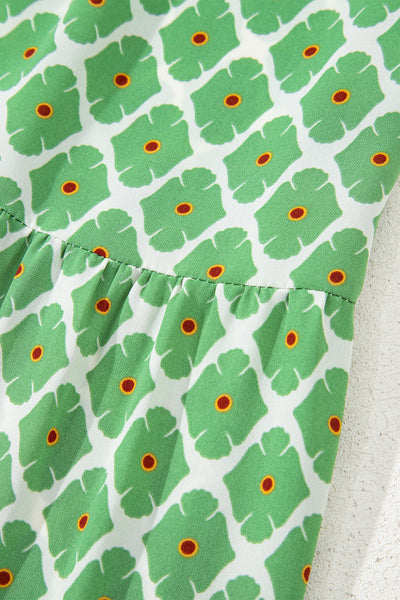 Emerald Clover Charm Midi Dress