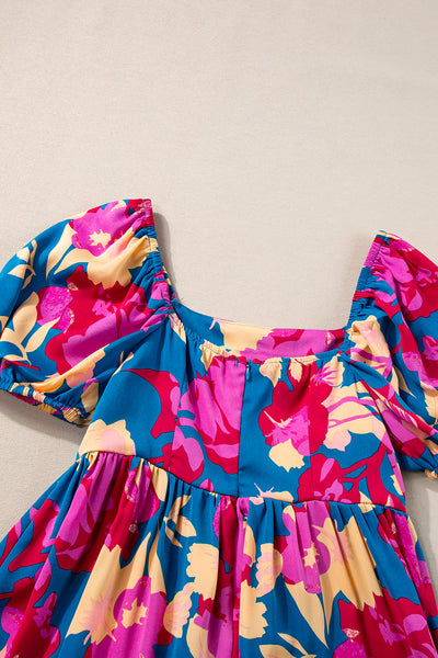 Tropical Bloom Off-Shoulder Maxi Dress