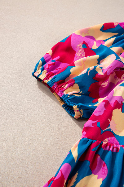 Tropical Bloom Off-Shoulder Maxi Dress