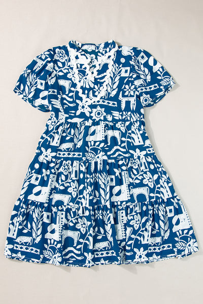 Coastal Folk Charm Tiered Dress