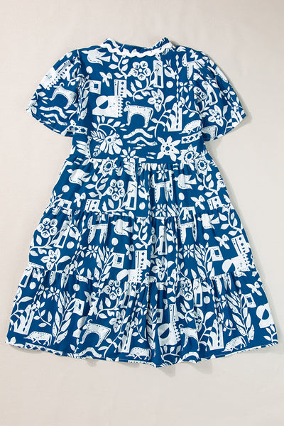 Coastal Folk Charm Tiered Dress