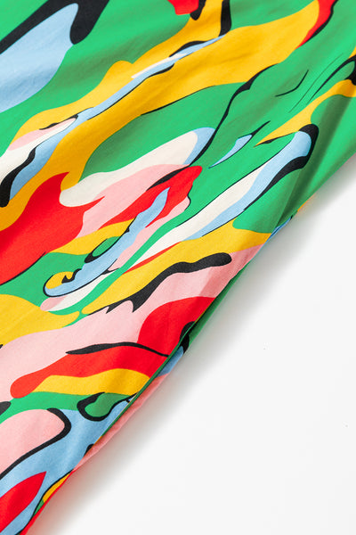 Vivid Splash Ruffle Mini Dress