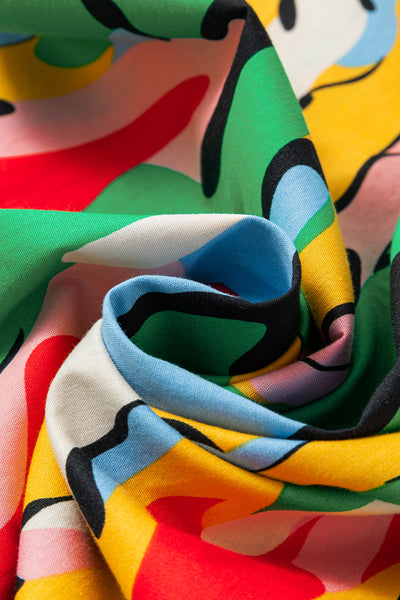 Vivid Splash Ruffle Mini Dress