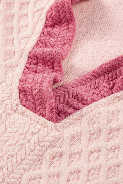 Blush Ruffle Quilted Mini Dress