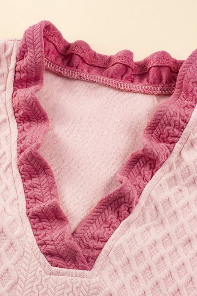 Blush Ruffle Quilted Mini Dress