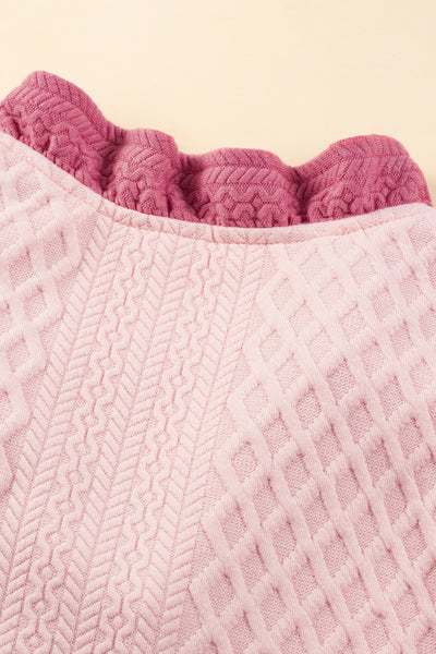 Blush Ruffle Quilted Mini Dress