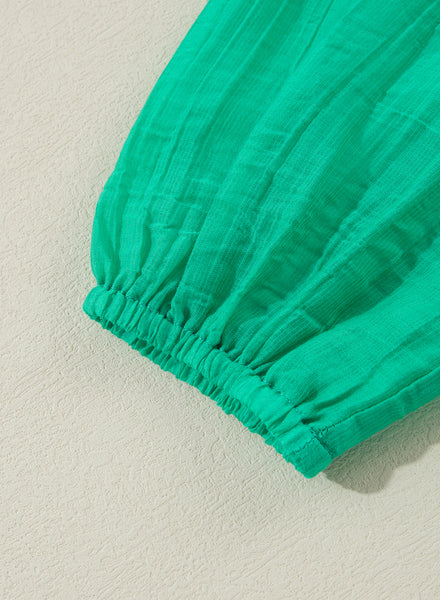 Emerald Whisper Ruffle Dress
