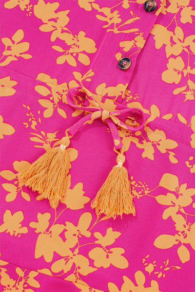 Fuchsia Flame Floral Mini Dress