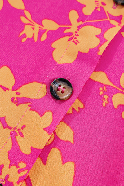 Fuchsia Flame Floral Mini Dress