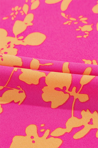 Fuchsia Flame Floral Mini Dress