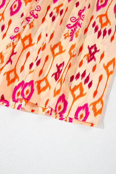 Coral Ikat Glow Maxi Dress