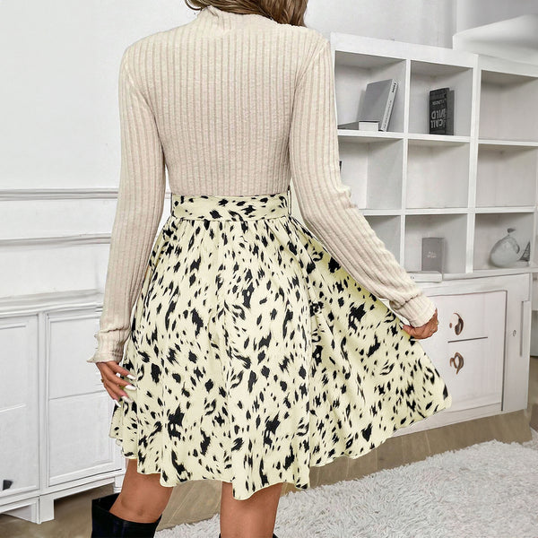 Wild Muse Knit Dress Belted 1 Piece Dress (Top included)