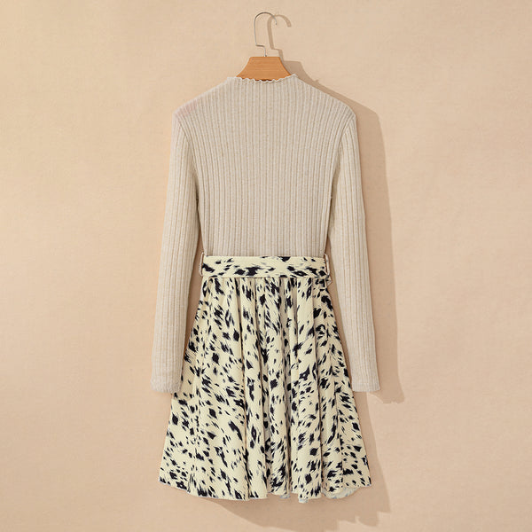 Wild Muse Knit Dress Belted 1 Piece Dress (Top included)