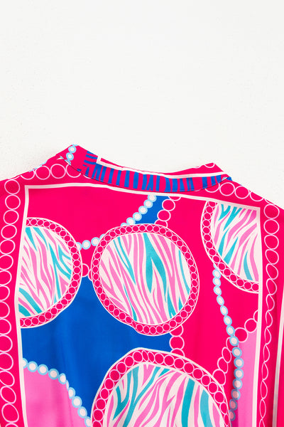 Neon Ikat Ruffle Mini Dress