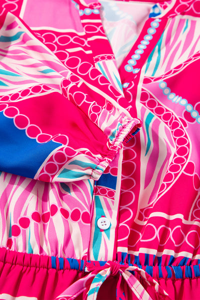 Neon Ikat Ruffle Mini Dress