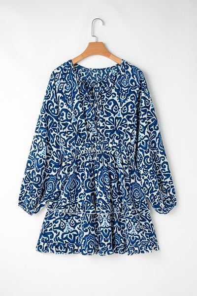 Indigo Paisley Breeze Mini Dress