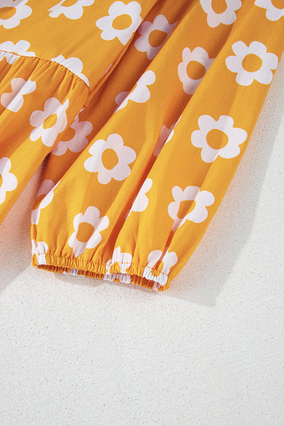 Sunlit Daisy Tiered Midi Dress