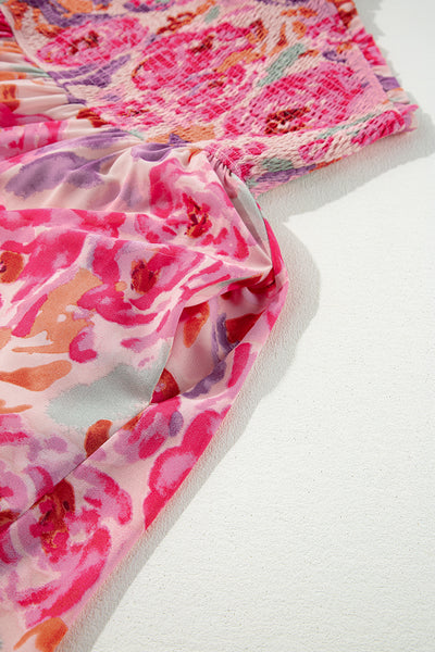Watercolor One-Shoulder Maxi Dress
