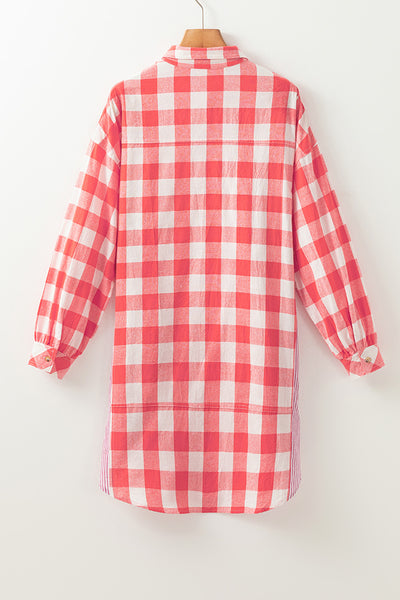 Sunset Gingham Overshirt Dress