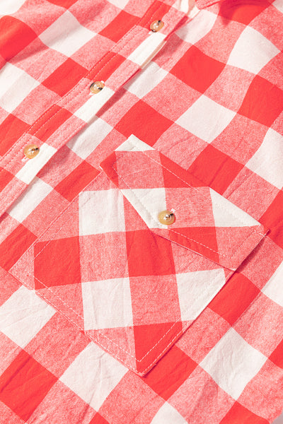 Sunset Gingham Overshirt Dress