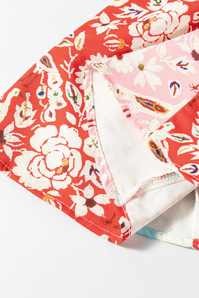 Crimson Crane Garden Mini Dress