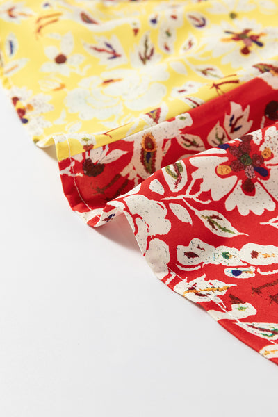 Crimson Crane Garden Mini Dress