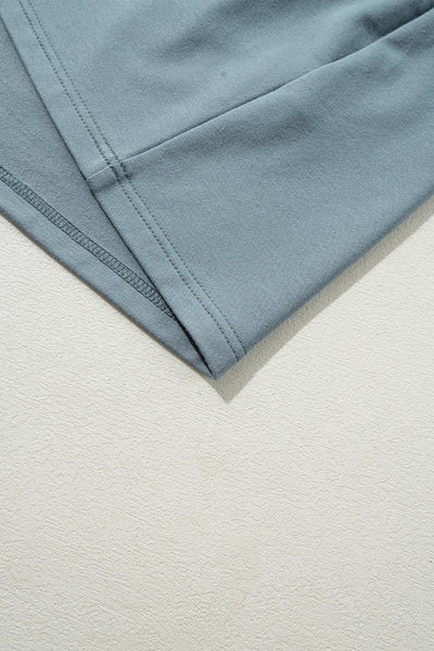 Sage Blue Ruffled Hem Tunic Dress