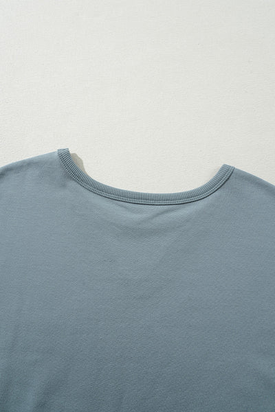 Sage Blue Ruffled Hem Tunic Dress