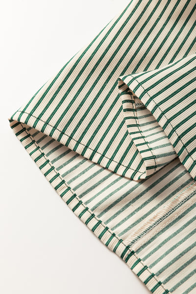 Sage Stripe Pocket Shirt Dress