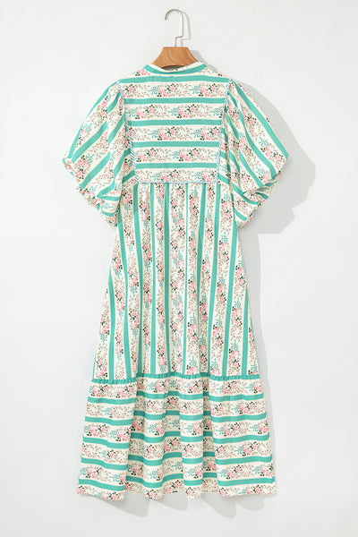 Seaside Heirloom Puff Sleeve Midi Dress