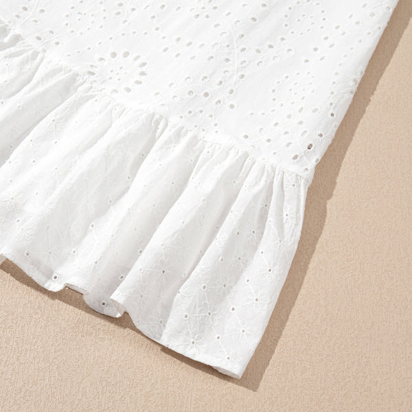 Ivory Whisper Eyelet Mini Dress
