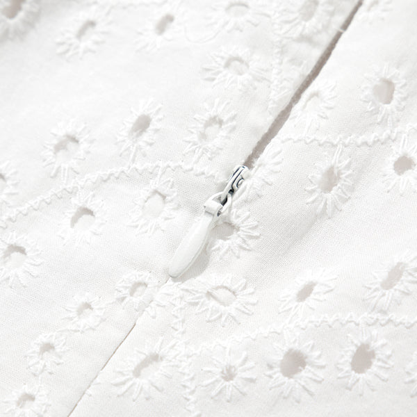 Ivory Whisper Eyelet Mini Dress