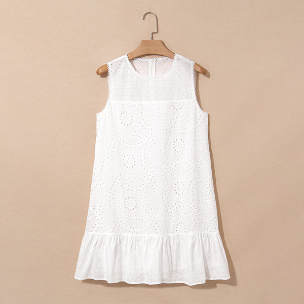 Ivory Whisper Eyelet Mini Dress