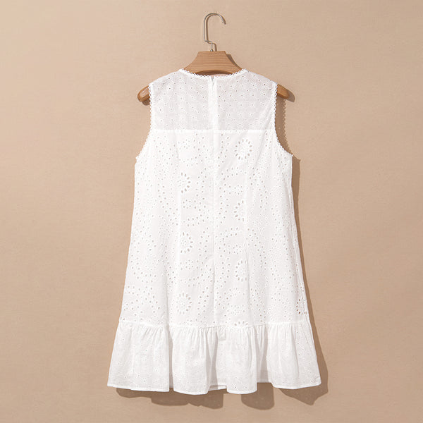 Ivory Whisper Eyelet Mini Dress