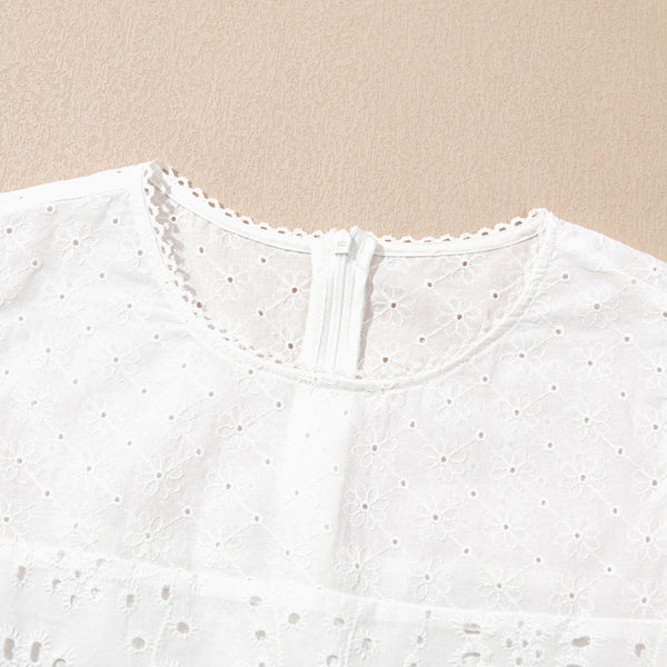 Ivory Whisper Eyelet Mini Dress