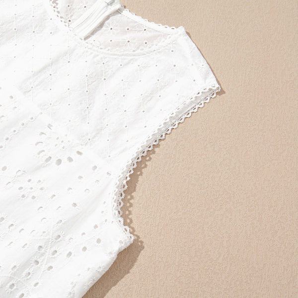 Ivory Whisper Eyelet Mini Dress