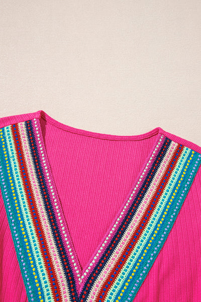 Fiesta Fringe Embroidered Mini Dress