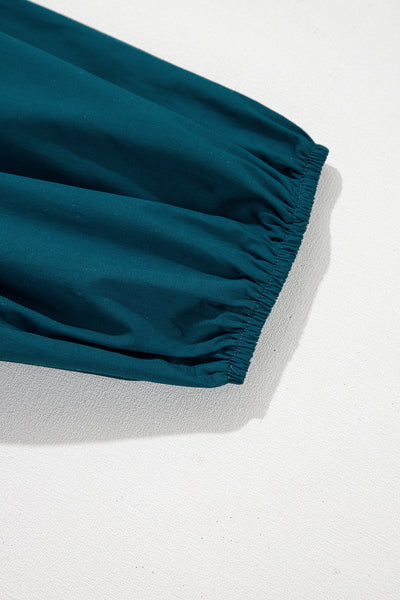 Teal Embroidered Horizon Mini Dress